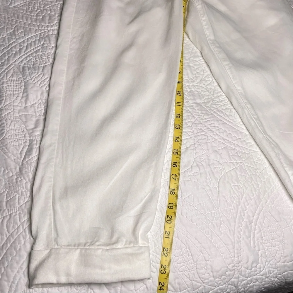 Aritzia Wilfred Allant Pleated Cuffed Trousers Women’s Size 8 Ivory White
